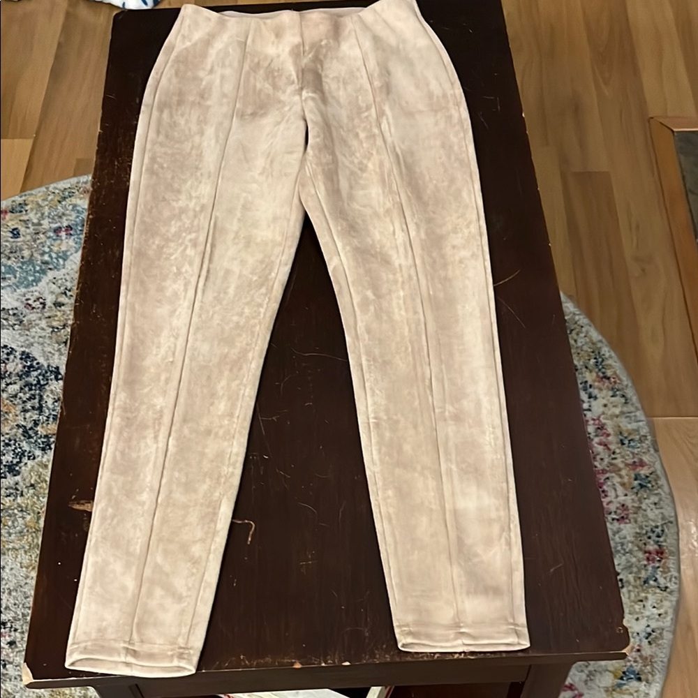 Boston Proper Faux Suede Pull Up Pants with Straight Leg Design Like New